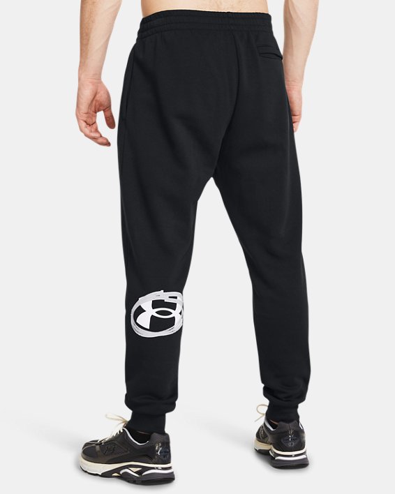 Pantalones de entrenamiento UA Rival Fleece Multiprint para hombre, Black, pdpMainDesktop image number 1